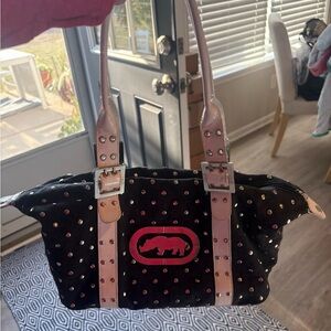MARC ECKO Vintage Black and White Studded Women's Bag